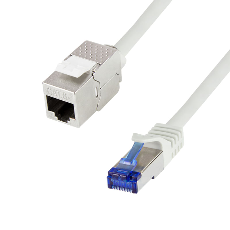 LogiLink Konsolidierungspunkt-Patchkabel, Kat.6A, 1,0 m S/FTP, hellgrau (RAL7035), Anschluss: RJ45 Stecker LogiLink CC5032S cavo di rete Grigio 1 m Ca