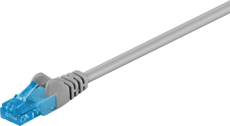 Wentronic goobay - Patch-Kabel - RJ-45 (M) bis RJ-45 (M) - 10 m - UTP - CAT 6a - halogenfrei, ohne Haken, verseilt - Gra Goobay 55425 cavo di rete Gri