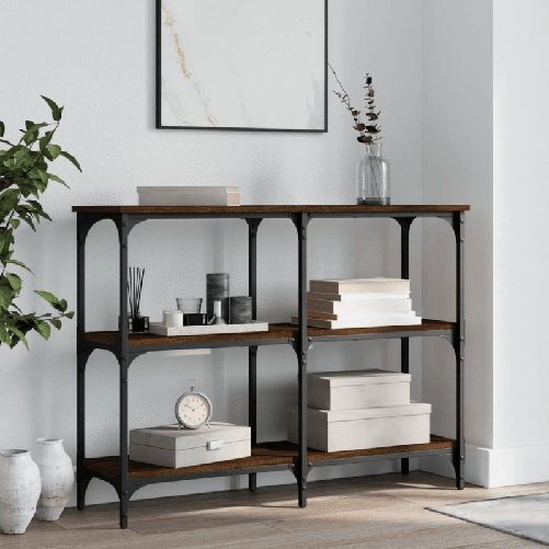 VidaXL Tavolino Consolle Rovere Marrone 100x29x75 cm Legno Multistrato VidaXL 834104 tavolino da caffè, comodino e consolle da soggiorno