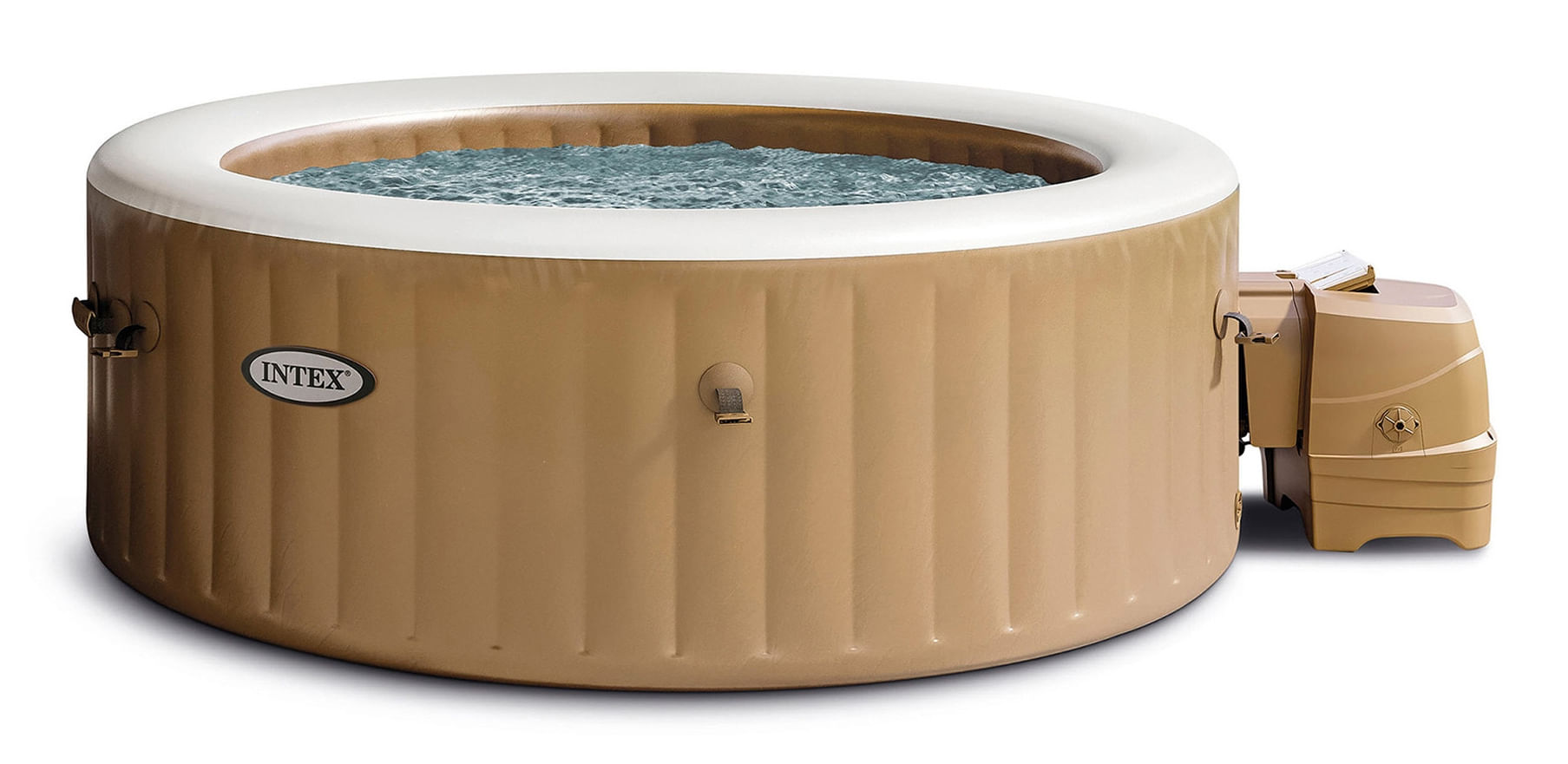 Intex 28426EX PureSpa Vasca Idromassaggio Gonfiabile Bubble Massage 4 posti 120 Getti Riscaldatore PVC Beige 196x71 cm Intex 28426 EX vasca idromassag