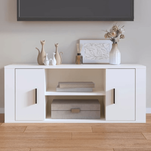 VidaXL Mobile Porta TV Bianco 100x35x40 cm in Legno Multistrato VidaXL 823091 supporto TV e sistema audio