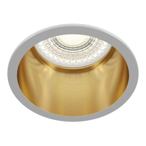 Maytoni Faretto Da Incasso Moderno Reif Alluminio Bianco 1 Luce Diffusore Oro Maytoni DL049-01WG illuminazione da soffitto GU10