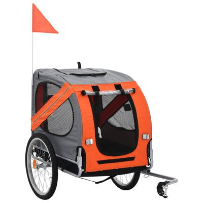 VidaXL Rimorchio da Bici per Cani Arancione e Grigio VidaXL 91764 bicycle trailers