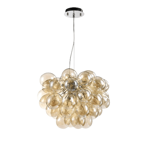 Maytoni Lampadario Contemporaneo Baldo Metallo Nichel 8 Luci Diffusori Cognac Maytoni MOD112-08-G illuminazione da soffitto G9