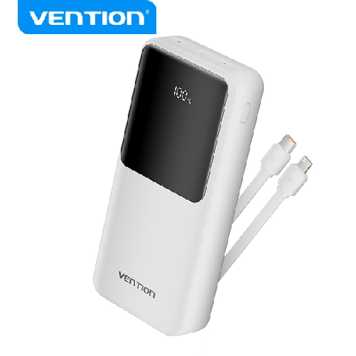 Vention Power Bank 20.000mAh - Multiples interfaces USB - Carga rapida - Cable USB