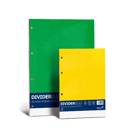 FAVINI 10 separatori in cartoncino colorato 220gr 16x21cm DIVIDERELLO FAVINI 10 separatori in cartoncino colorato 220gr 16x21cm DIVIDERELLO FAVINI