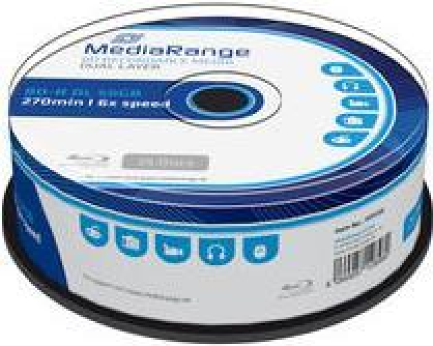 MEDIARAN Pacchetto MediaRange BD-R Dual Layer 50GB 6x 25er ECO