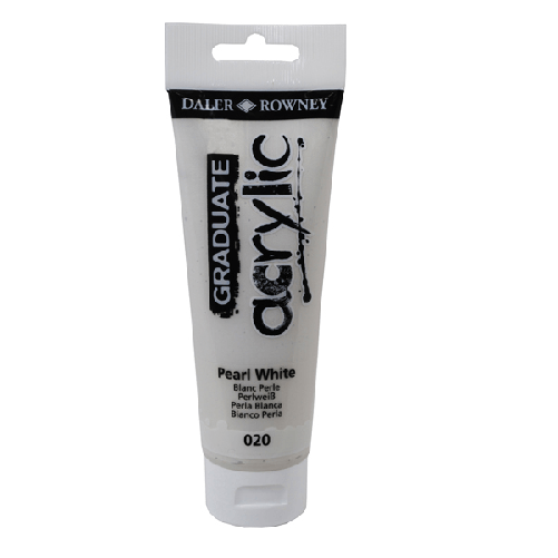 DALER ROWNEY Colore acrilico fine Graduate tubo 120 ml bianco perla Daler Rowney