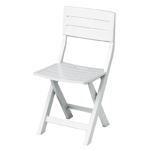 Trade Shop Traesio-set 4 Pz Sedia Sedie Da Giardino Patio Da Esterno Pieghevole Bianco Resina 002235 -