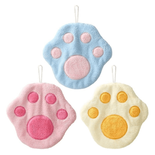 Cleafe-asciugamano Morbido Con Impronta Gatto Da Appendere Bagno Bambini Pulizia Casa 10777 -