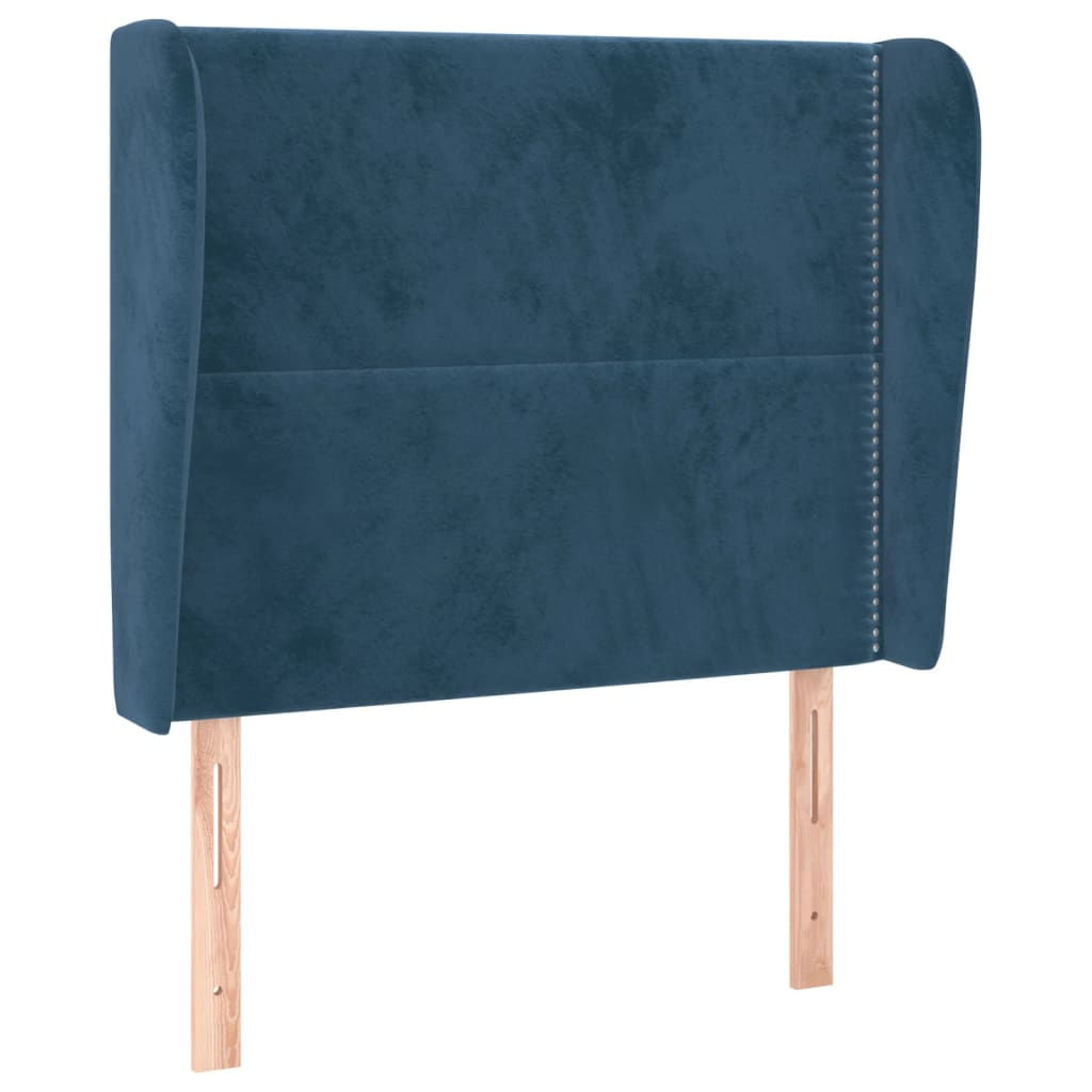 VidaXL Testiera ad Orecchio Blu Scuro 203x23x78/88 cm in Velluto VidaXL 3117074 testiera e pedana Blu scuro
