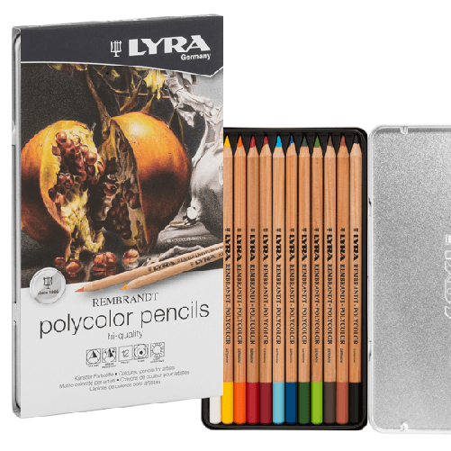 Lyra ASTUCCIO METALLO 12 pastelli colorati REMBRANDT POLYCOLOR Lyra