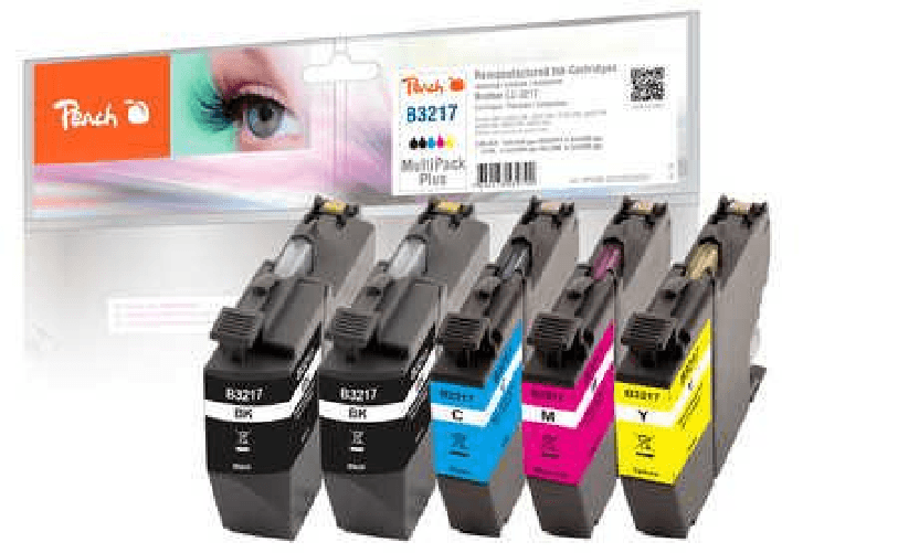 Peach PI500-225 cartuccia d'inchiostro 5 pz Compatibile Resa standard Nero, Ciano, Magenta, Giallo