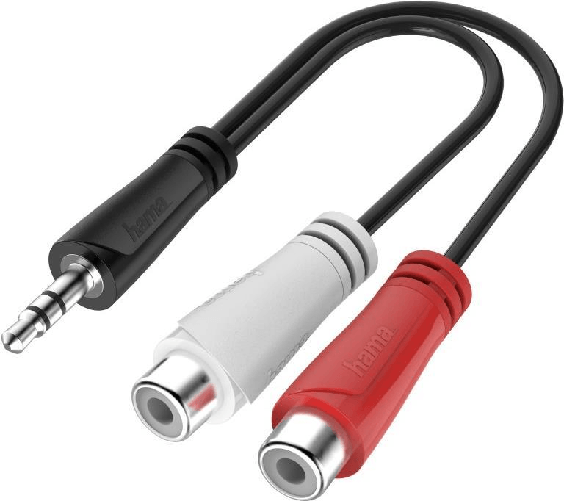 Hama - Audio-Adapter - Stereo Mini-Klinkenstecker (M) bis RCA (W) - 15cm - Schwarz (00200350)