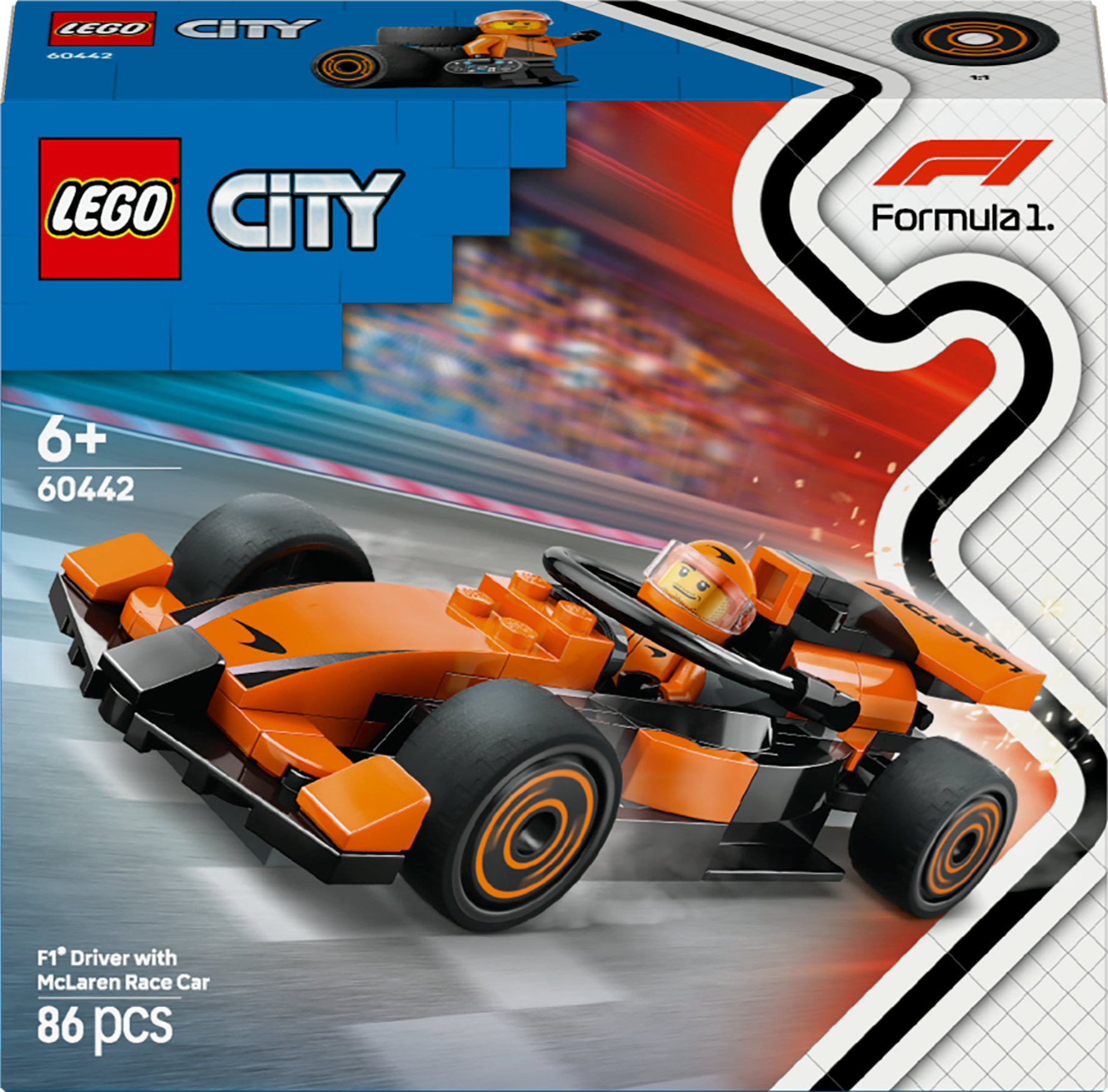 Lego Set Pilota e Monoposto McLaren F1 60442 City Formula1 Racing Construction Kit LEGO Pilota e monoposto McLaren F1