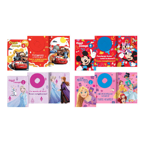 SAUL SADOCH WDBA036G - BIGLIETTI AUGURALI DISNEY CON ROTELLA (12PZ)