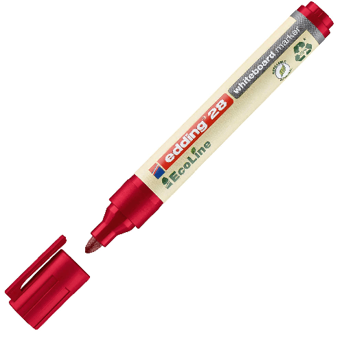 EDDING MARCATORE ROSSO PER LAVAGNE BIANCHE EDDING 28 ECOLINE TRATTO 1,5 - 3,00mm Edding 28 EcoLine evidenziatore 1 pz Rosso