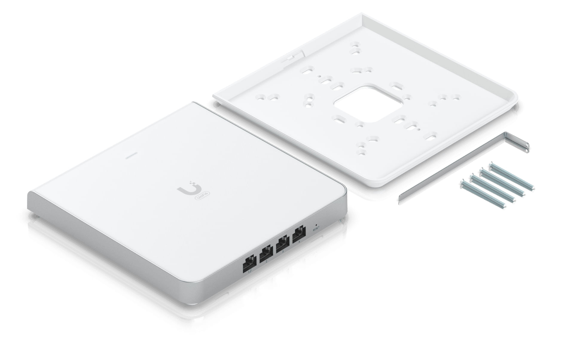 Ubiquiti - U6-Enterprise-IW - Wall-Plate Tri-Band Wi-Fi 6E Access Point, 1x Data-in: GbE RJ45 port, 4x Data-out: GbE RJ4 Ubiquiti U6 Enterprise 4800 M