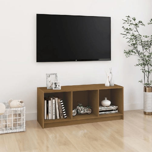 VidaXL Mobile Porta TV Marrone Miele 104x33x41 cm in Legno di Pino VidaXL 809963 supporto TV e sistema audio