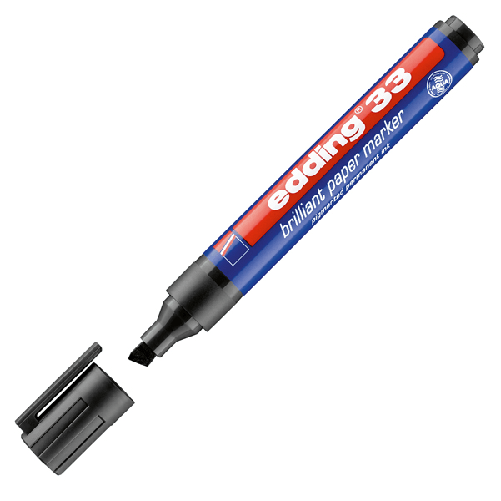 EDDING MARCATORE EDDING 33 PERMANENTE PUNTA SCALPELLO NERO Edding 33 marcatore permanente Punta smussata Nero 1 pz