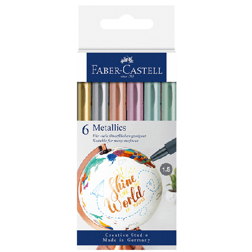 Faber Castell Faber-Castell 160706 evidenziatore 6 pz Tipo di punta Rame, Oro, Verde, Viola, Argento Faber-Castell 160706 evidenziatore 6 pz Tipo di p