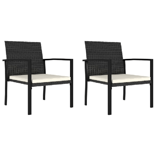 VidaXL 315110 sedia da esterno Terrazzo Seduta imbottita Rattan sintetico, Acciaio Nero, Crema