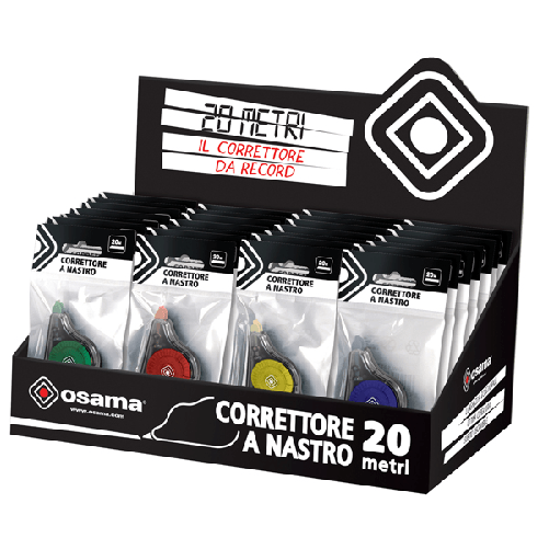 OSAMA Correttore a nastro 20 Metri 5mmx20mt involucro colori assortiti Osama