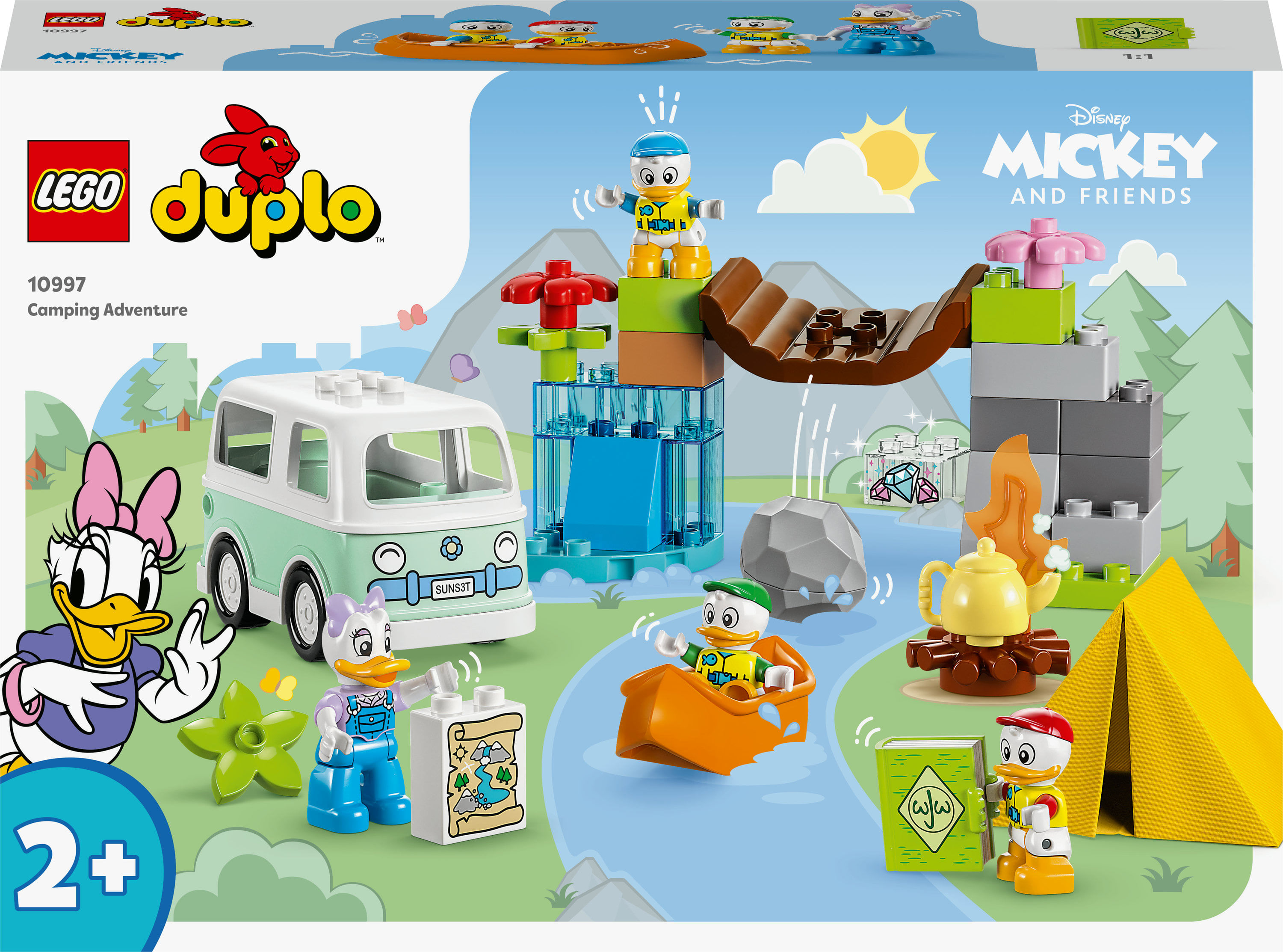 LEGO DUPLO Disney Topolino e i Suoi Amici 10997 Avventura in Campeggio con Camper Giocattolo e Paperina, Giochi per Bambini 2+
