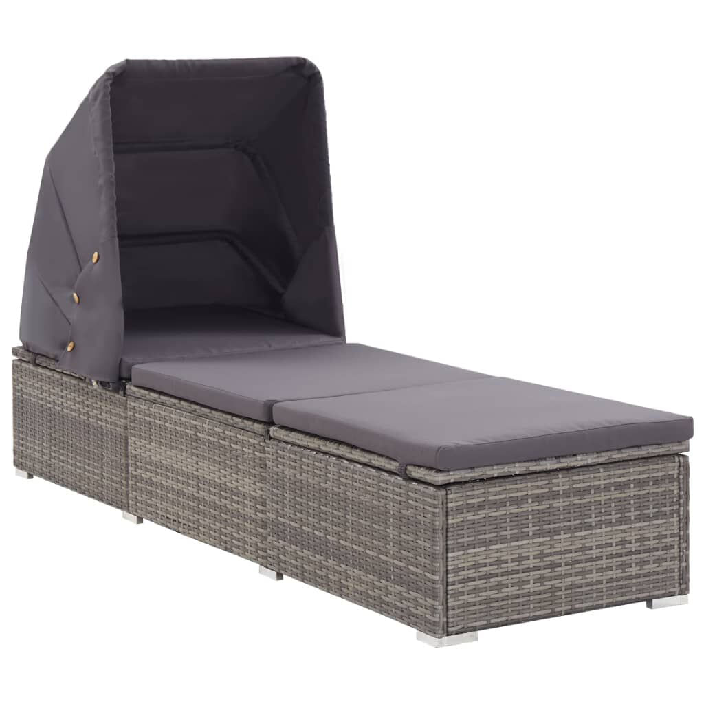 VidaXL 46248 sedia da esterno Salone Seduta imbottita Rattan sintetico, Acciaio Grigio