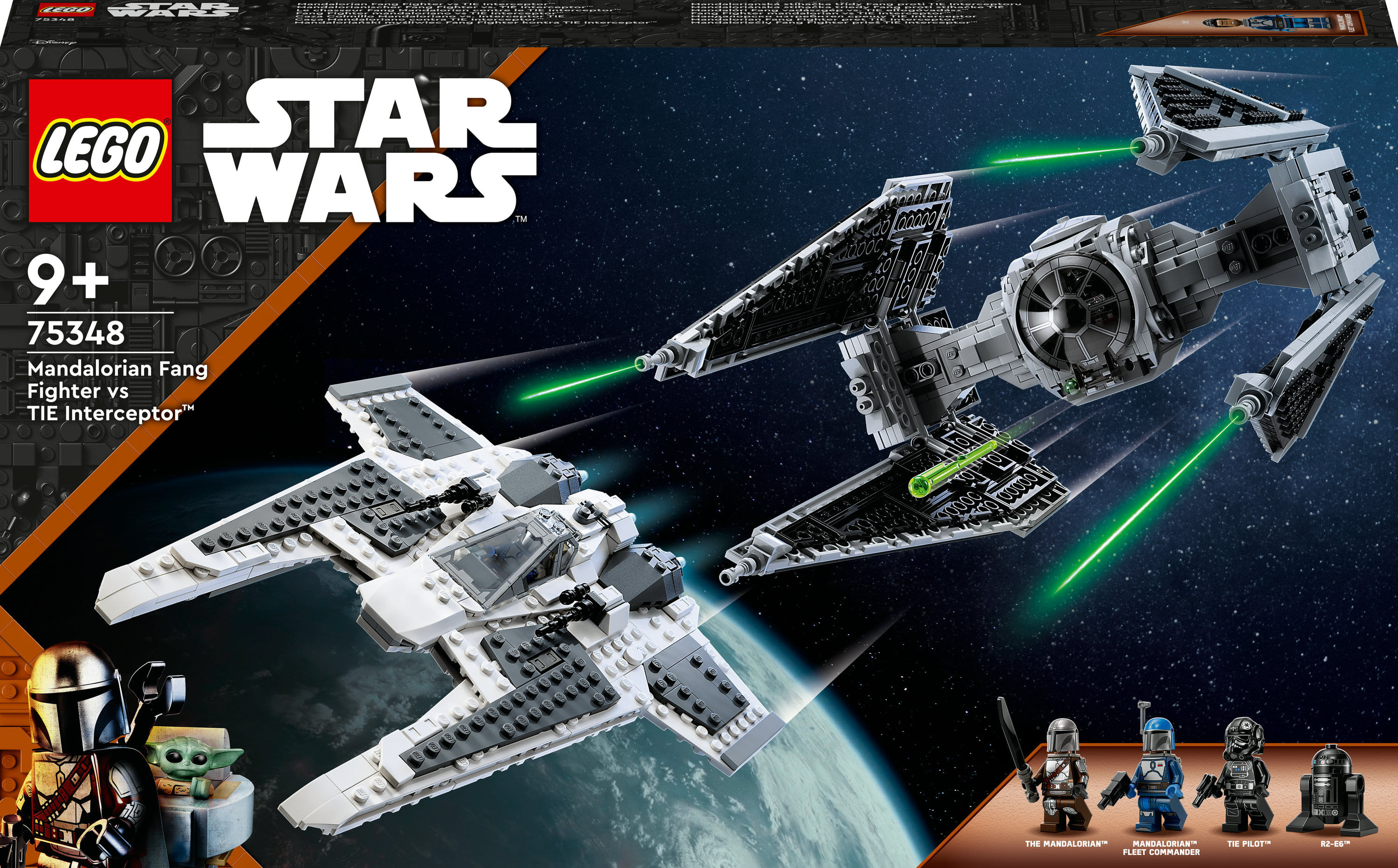 LEGO Star Wars 75348 Fang Fighter Mandaloriano vs TIE Interceptor, Modellini da Costruire con 3 Minifigure LEGO Fang Fighter mandaloriano vs TIE Inter