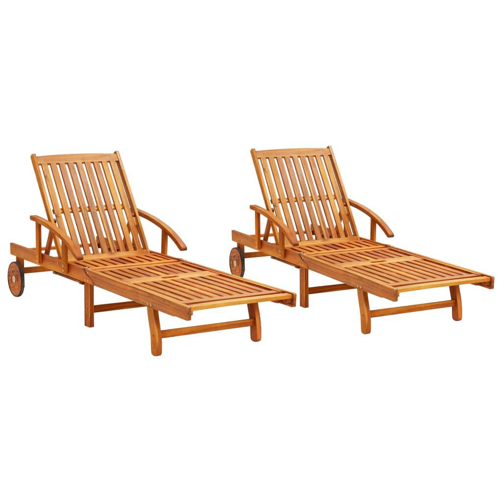 VidaXL Lettini Prendisole 2 pz in Legno Massello di Acacia VidaXL 3077329 sedia da esterno Salone Legno di acacia