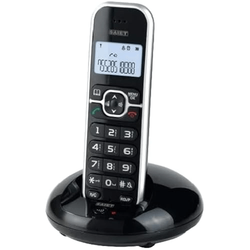 Saiet LEM Telefono DECT Identificatore di chiamata Nero, Argento