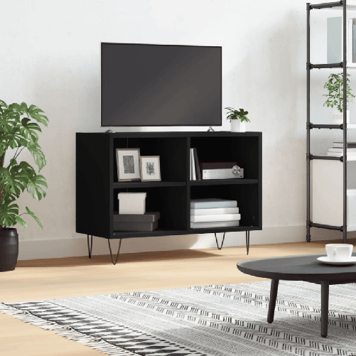VidaXL Mobile Porta TV Nero 69,5x30x50 cm in Legno Multistrato VidaXL 826965 supporto TV e sistema audio