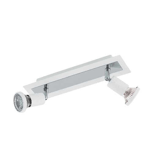 Eglo Spot Moderno Sarria In Acciaio Bianco 2 Luci Gu10 4,5W Ip20 EGLO Sarria Lampadina/e non sostituibile/i 10 W