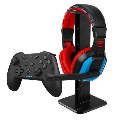 EgoGear SBP30-NS-BK periferica di gioco Nero, Blu, Rosso Bluetooth Gamepad + cuffie Digitale Nintendo Switch OLED, PC, Playstation 3