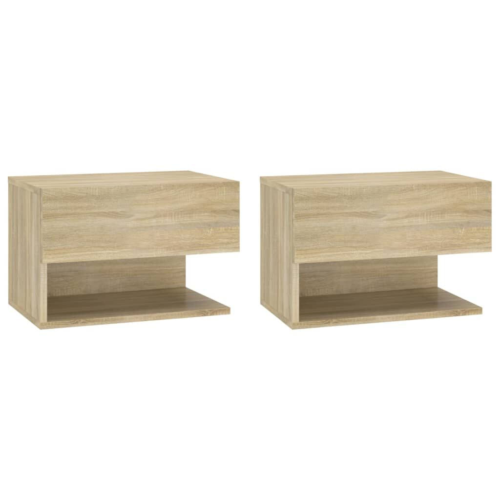 VidaXL Comodini a Muro 2 pz Rovere Sonoma in Legno Multistrato VidaXL 810960 comodino Quercia