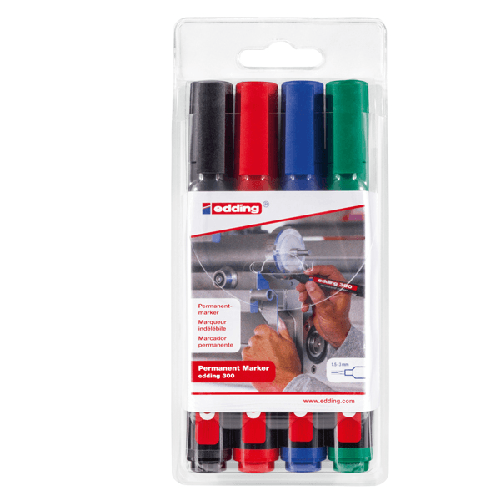 Edding Astuccio 4 marcatore permanente Eddig 300 punta conica colori assortiti