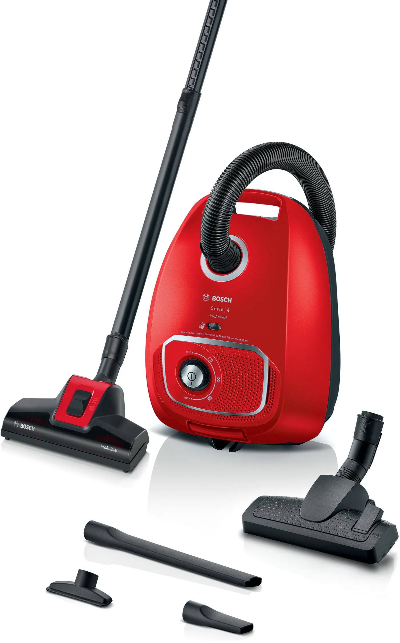 Bosch BGB41PET1 Serie 4 Aspirapolvere con Sacco a Traino Potenza 600 Watt Capacita' 4 Litri ProAnimal colore Rosso Bosch BGB41PET1 aspirapolvere a tra