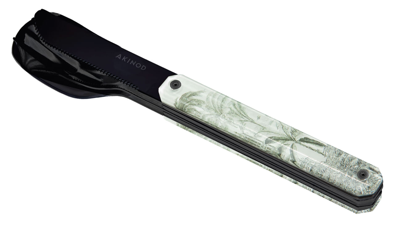 Generica Akinod MAGNETIC STRAIGHT CUTLERY 12H34 BLACK MIRROR Tropique Akinod 12H34 Polimero, Acciaio inox Set di utensili