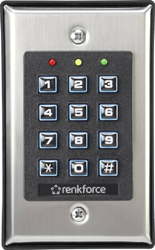 Renkforce Codeschloss Oberflchenmontage, Unterputz 1582597 mit beleuchteter Tastatur (1582597)