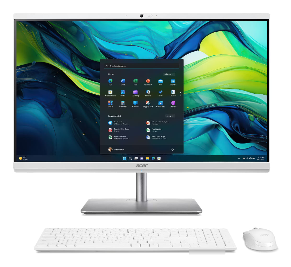 Acer Aspire C27-195ES Intel Core Ultra 7 155U 68,6 cm (27") 1920 x 1080 Pixel PC All-in-one 16 GB DDR5-SDRAM 1,02 TB SSD Windows 11 Home Wi-Fi 7 (802.