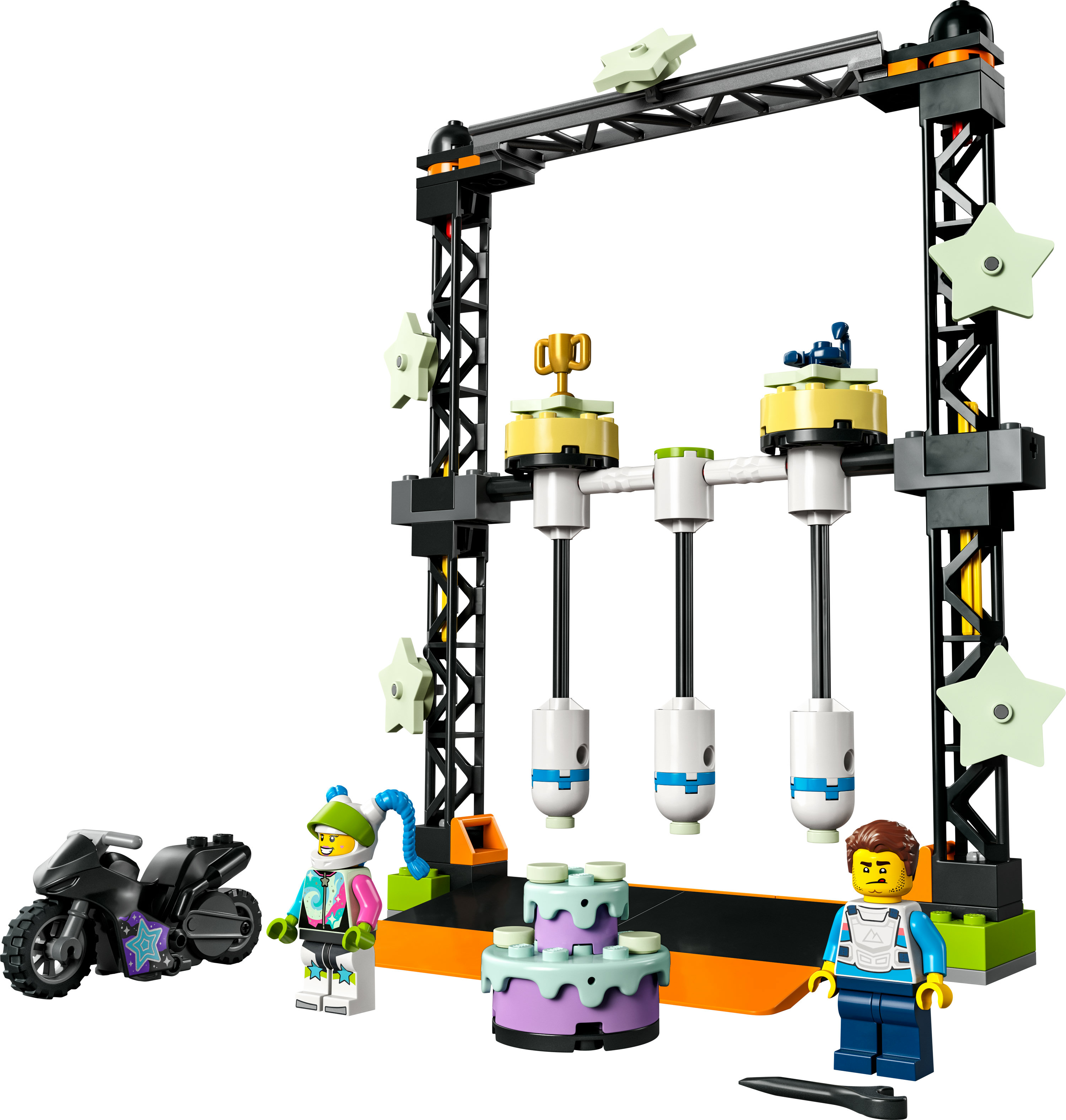 LEGO City Stuntz 60341 Sfida Acrobatica KO, Moto Giocattolo con Minifigure LEGO City Sfida acrobatica KO