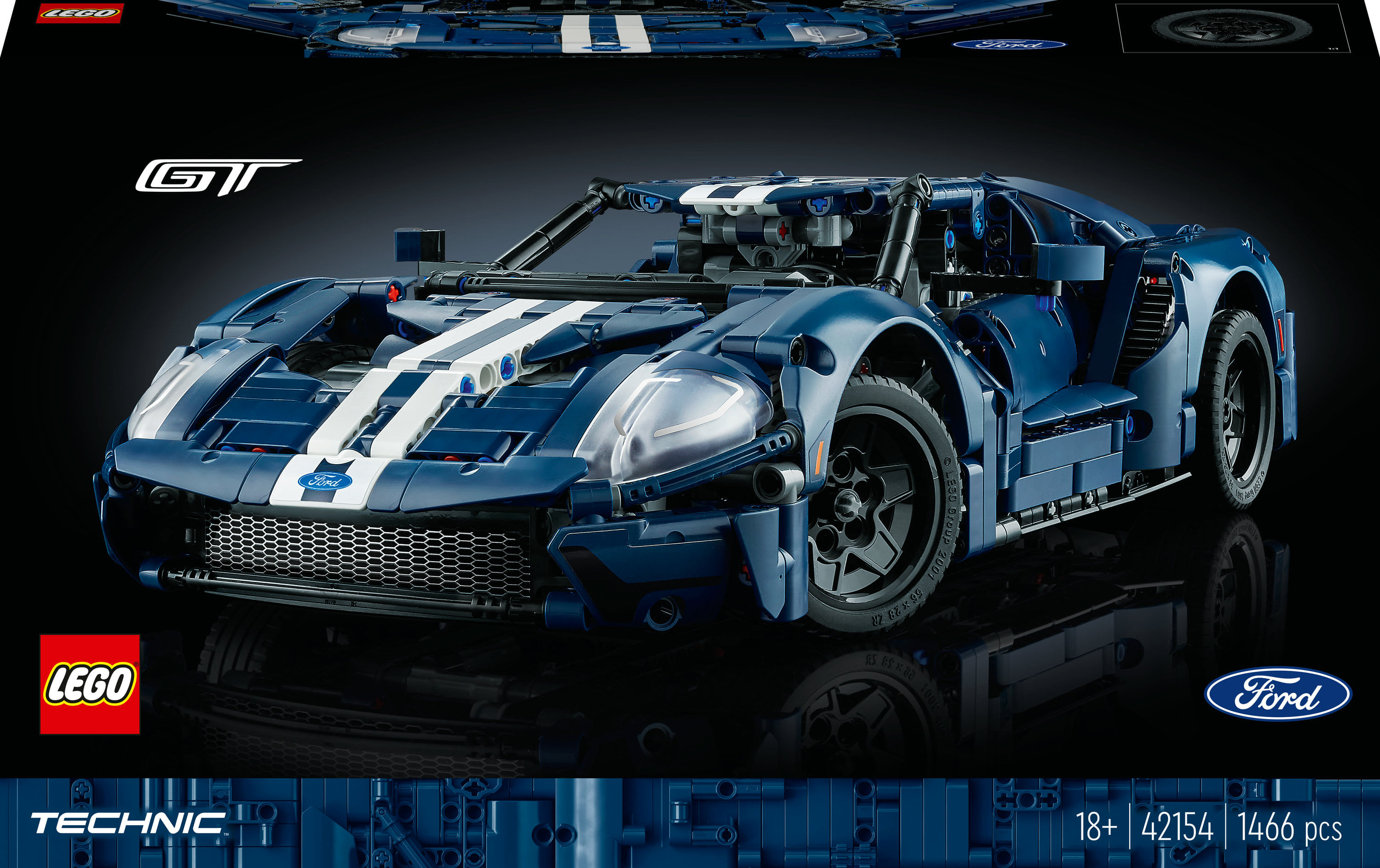 LEGO Technic 42154 Ford GT 2022, Kit Modellino di Auto da Costruire per Adulti, Supercar in Scala 1:12