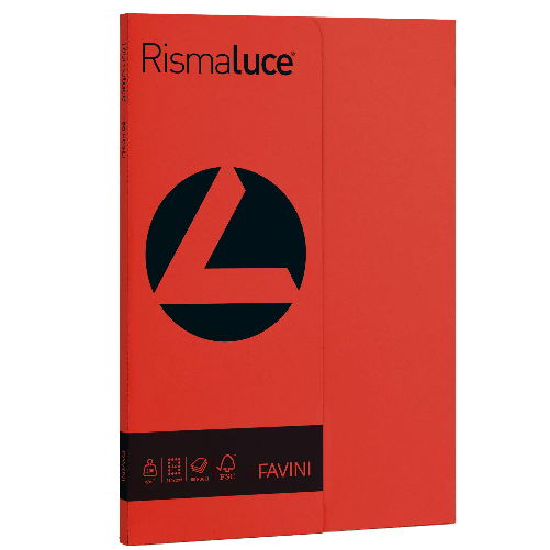 FAVINI Carta RISMALUCE SMALL A4 200gr 50fg scarlatto 61 FAVINI Favini Rismaluce carta inkjet A4 (210x297 mm) 50 fogli Rosso