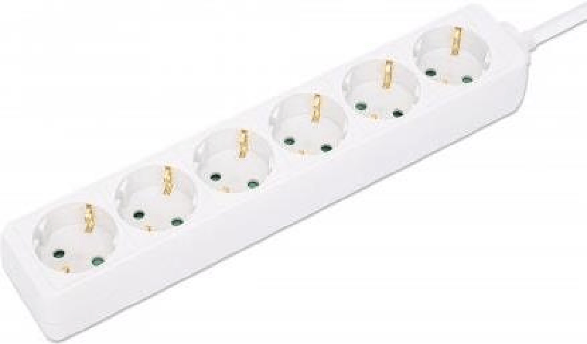 Manhattan 168304 prolunghe e multiple 2 m 6 presa(e) AC Interno Bianco