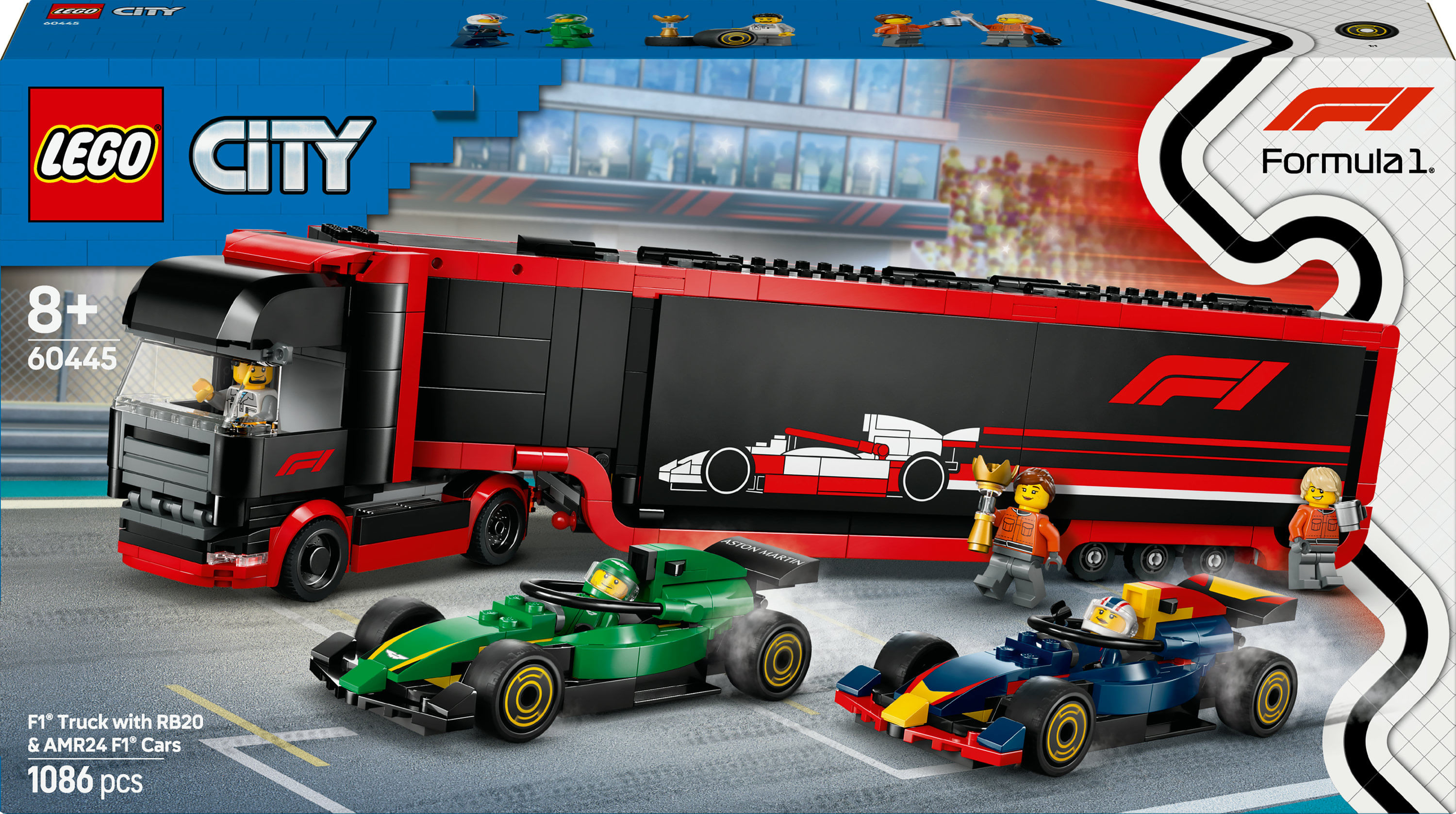 LEGO City Formula 1 Autotrasportatore F1 con monoposto RB20 e AMR24 F1 60445 LEGO Autotrasportatore F1 con monoposto RB20 e AMR24 F1