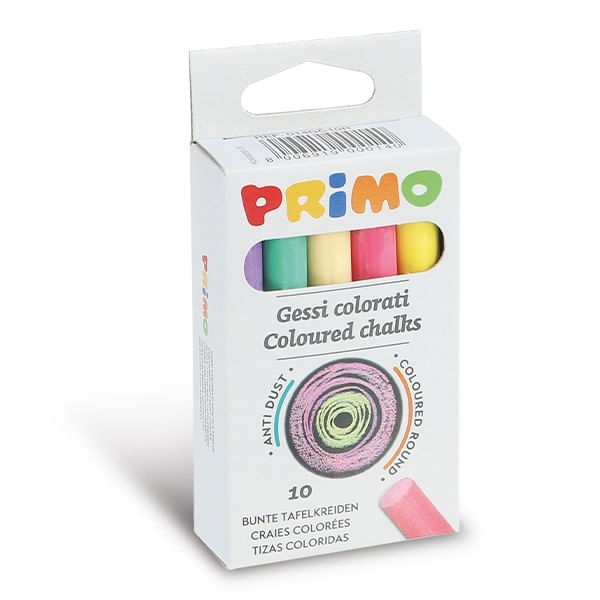 Primo - Morocolor SCATOLA 10 GESSETTI TONDI COLORATI Primo