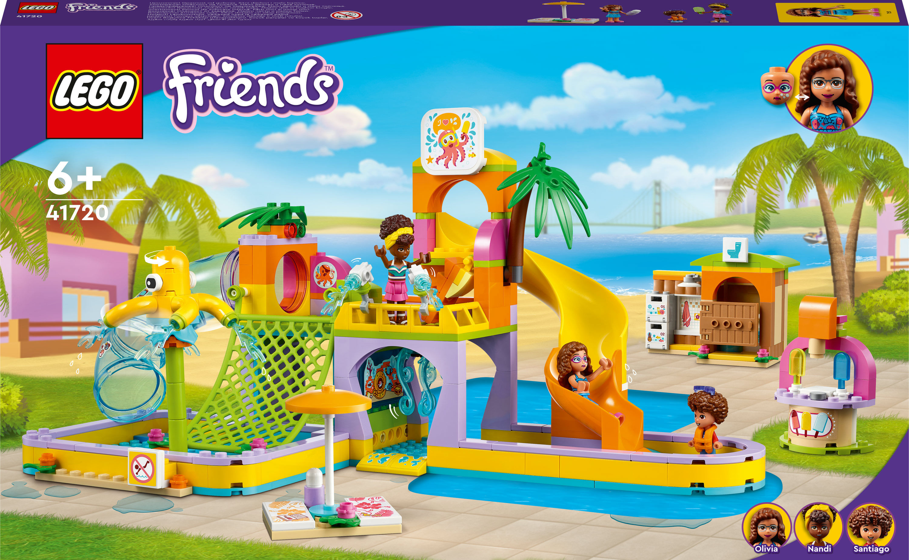 LEGO Friends 41720 Parco Acquatico, Piscina con Scivolo con Mini Bamboline, Idea Regalo, Giochi per Bambini dai 6 Anni LEGO Friends Parco acquatico