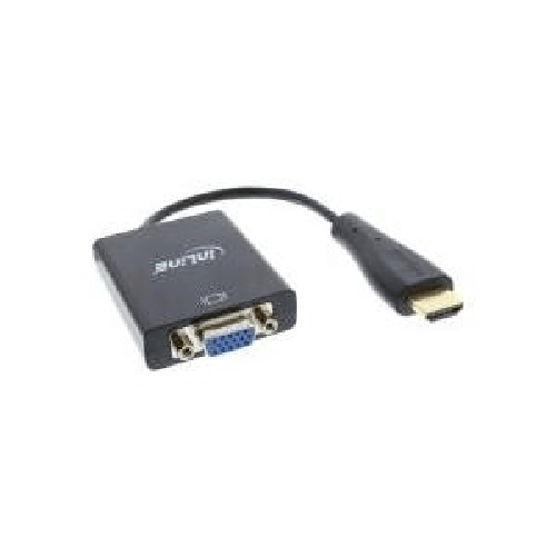 INLINE Dongle - Konverter - HDMI-> VGA, mit Audio - 10cm - Schwarz (65003)