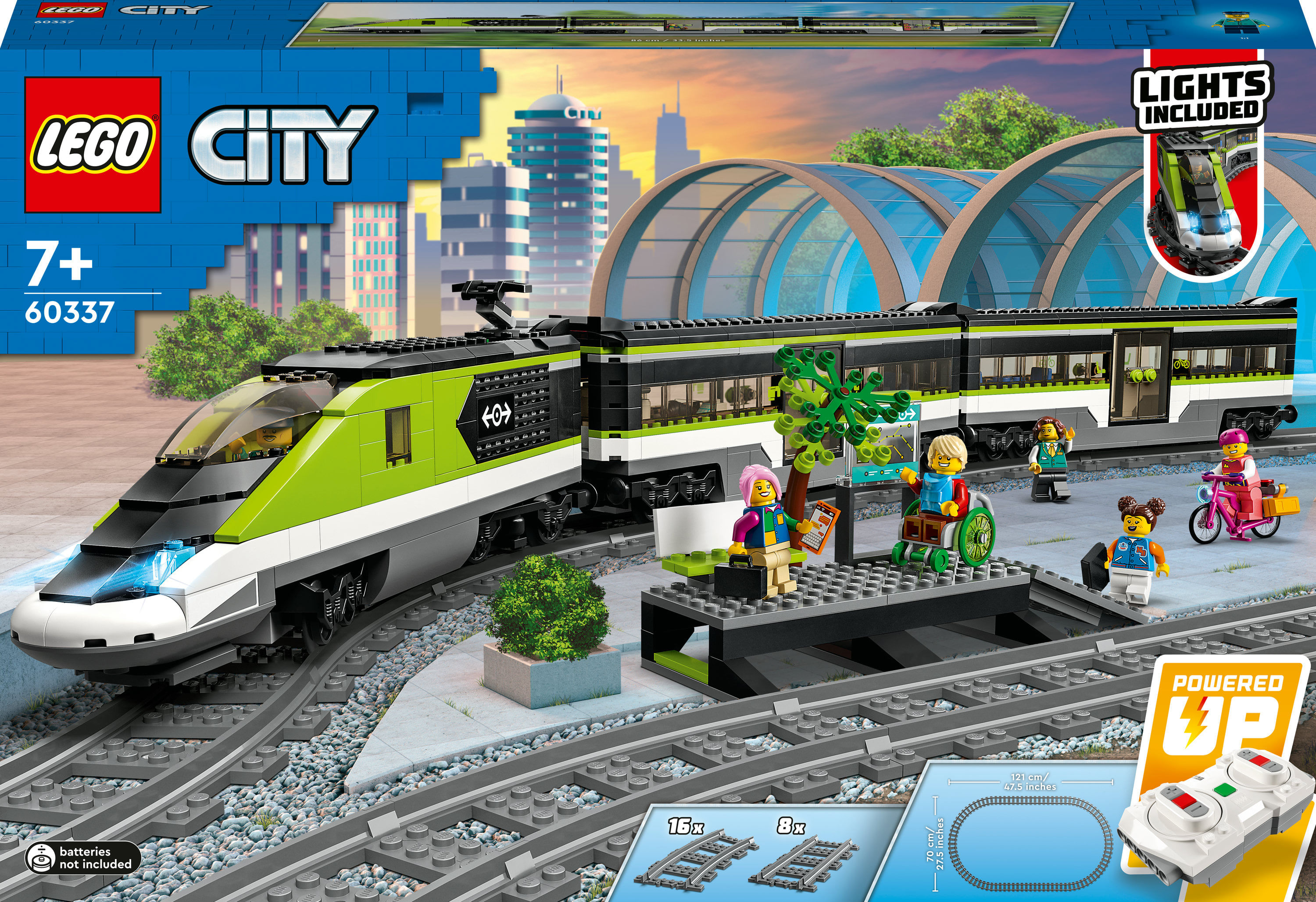 LEGO City 60337 Treno Passeggeri Espresso, con Locomotiva Giocattolo Telecomandata con Luci e Binari, Giochi per Bambini LEGO City Treno passeggeri es
